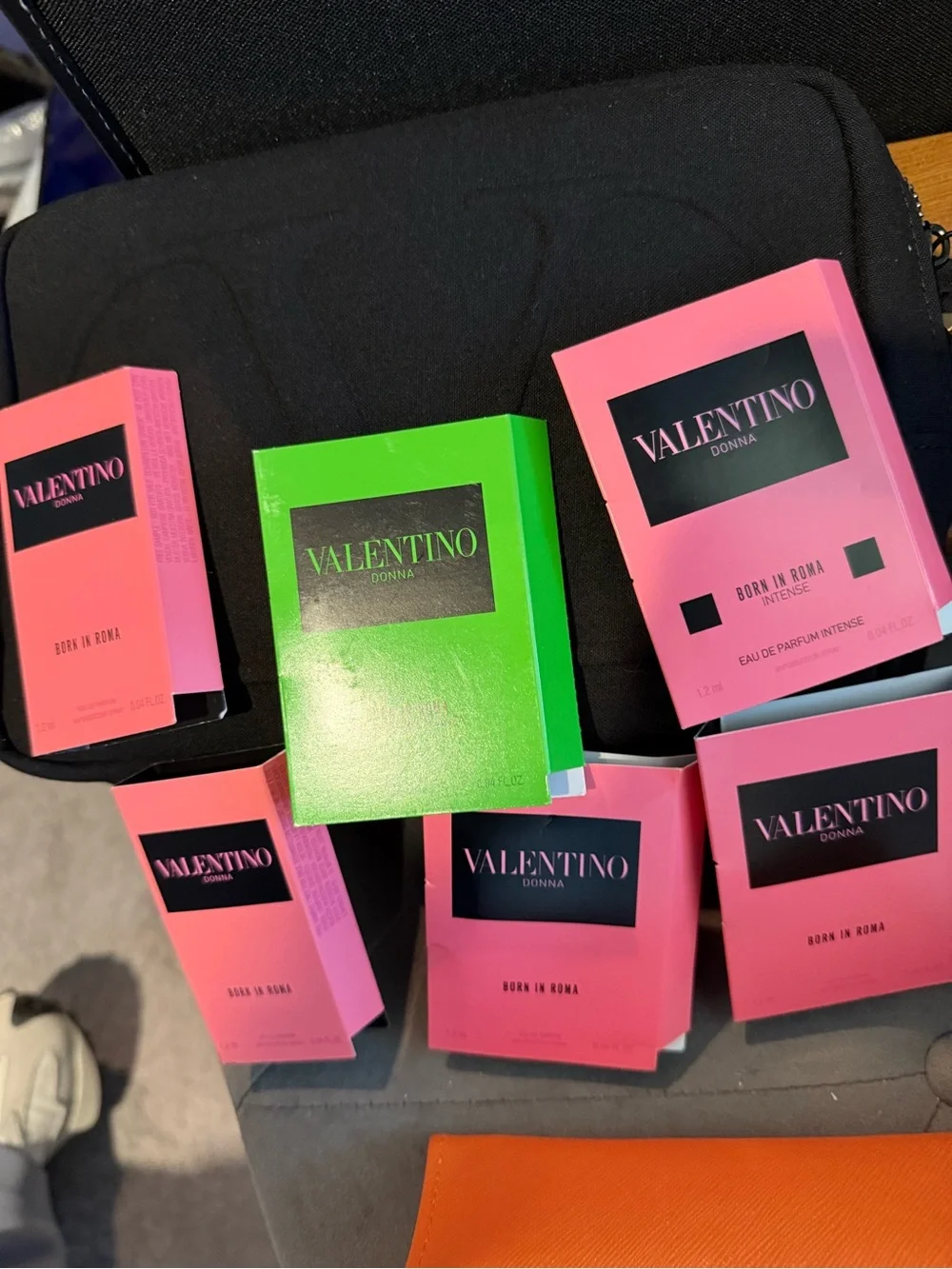 Valentino Black Makeup Case with Fragrance Samples